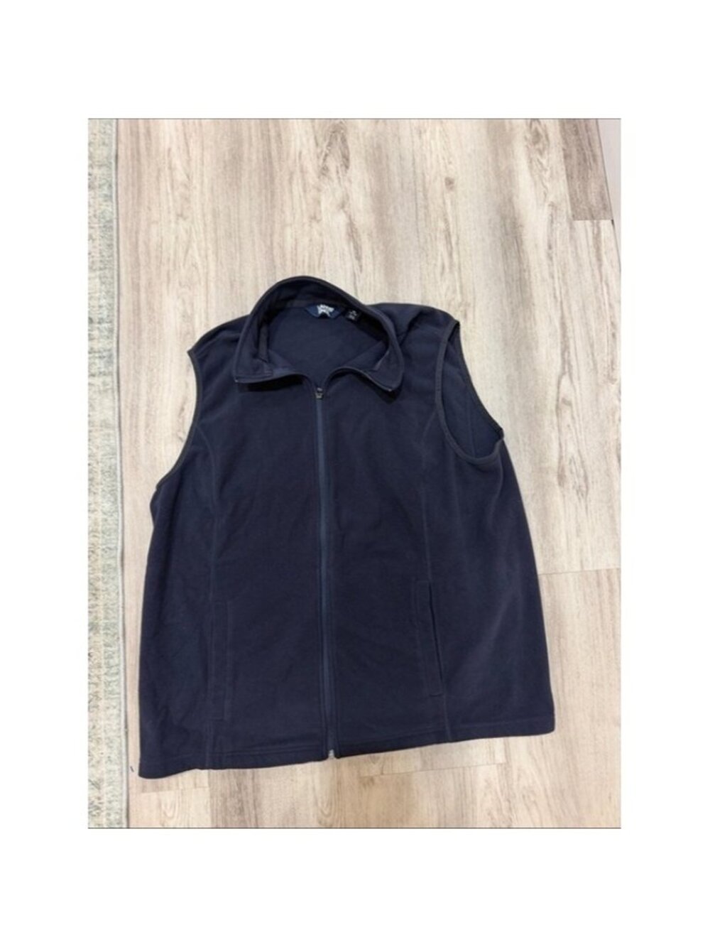 Lands' End Women Dark Navy Full-Zip Fleece Vest 1x
